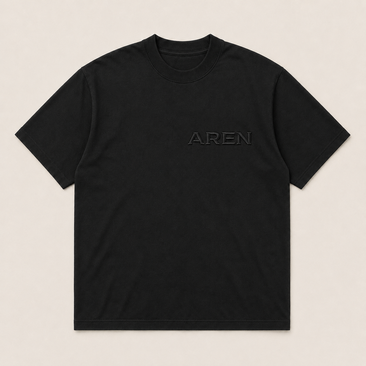 AREN BLACK Boxy Heavy Tee