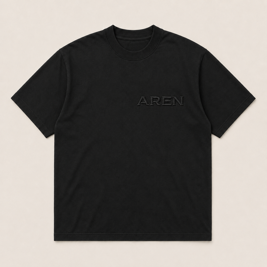 AREN Black Boxy Heavy Tee