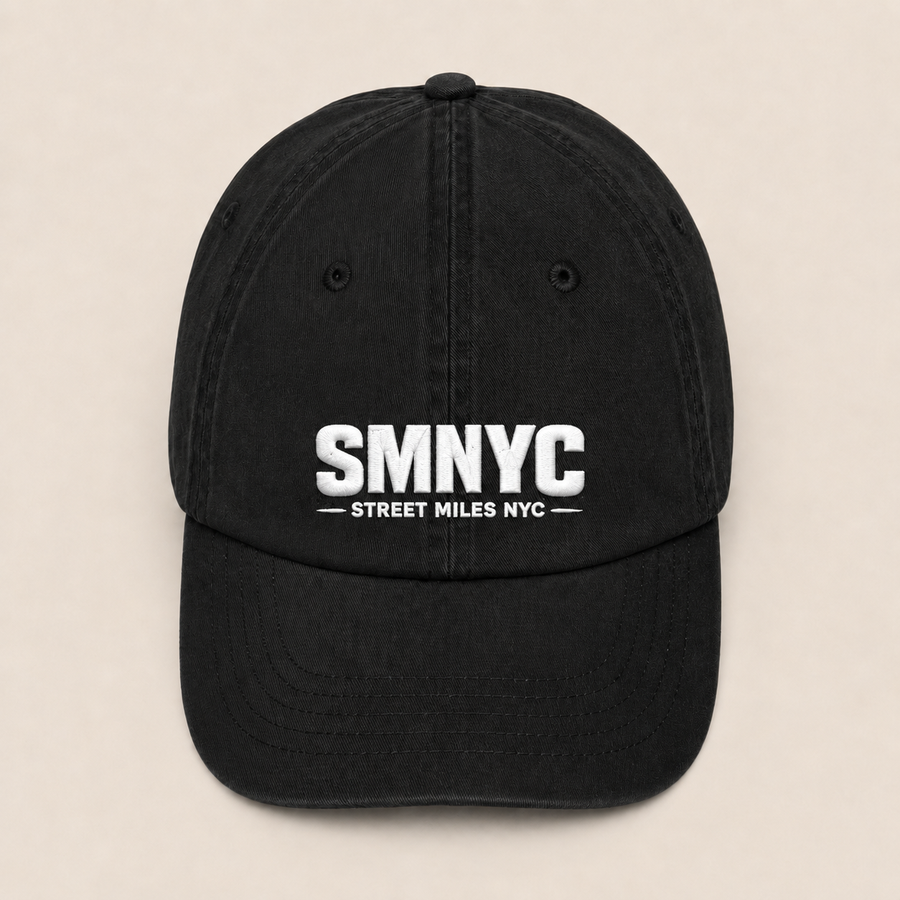 SMNYC BLACK Adult Bio-Washed Dad Hat