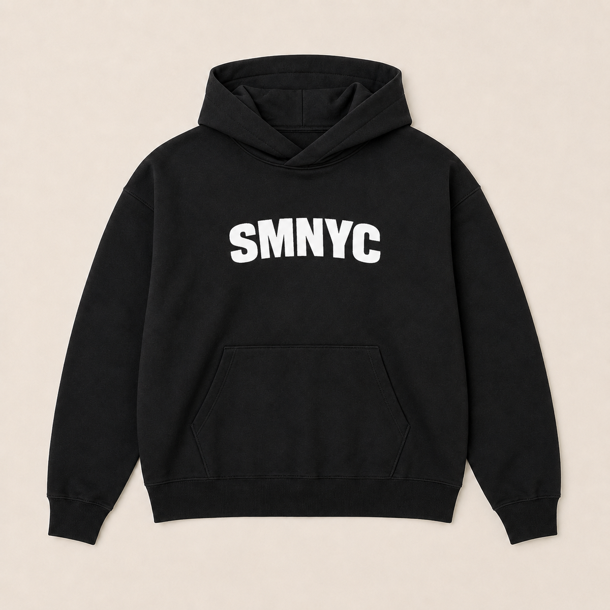 SMNYC BLACK Curved Heavy Organic French Terry Hood