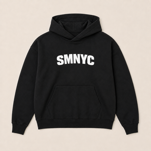 SMNYC BLACK Curved Heavy Organic French Terry Hood