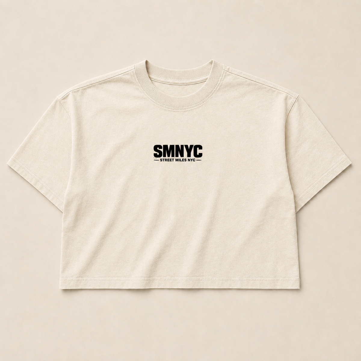 SMNYC FADED BONE Heavy Faded Crop Tee