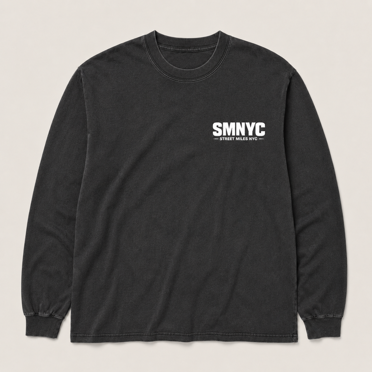 SMNYC FADED BLACK Heavy Faded L/S Tee