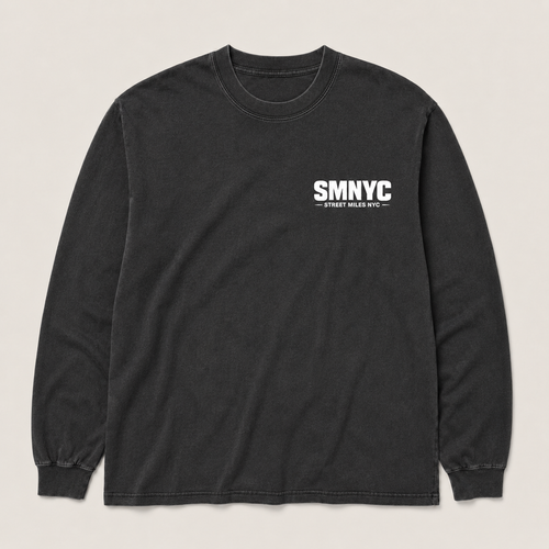 SMNYC FADED BLACK Heavy Faded L/S Tee