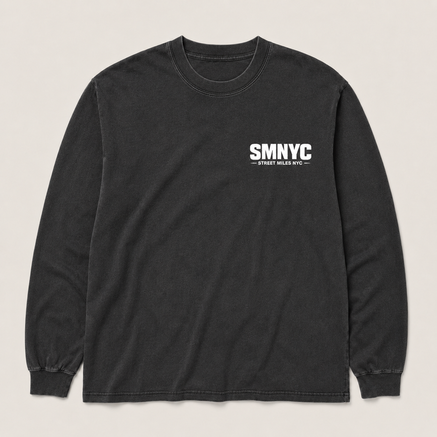 SMNYC FADED BLACK HEAVY FADED L/S TEE