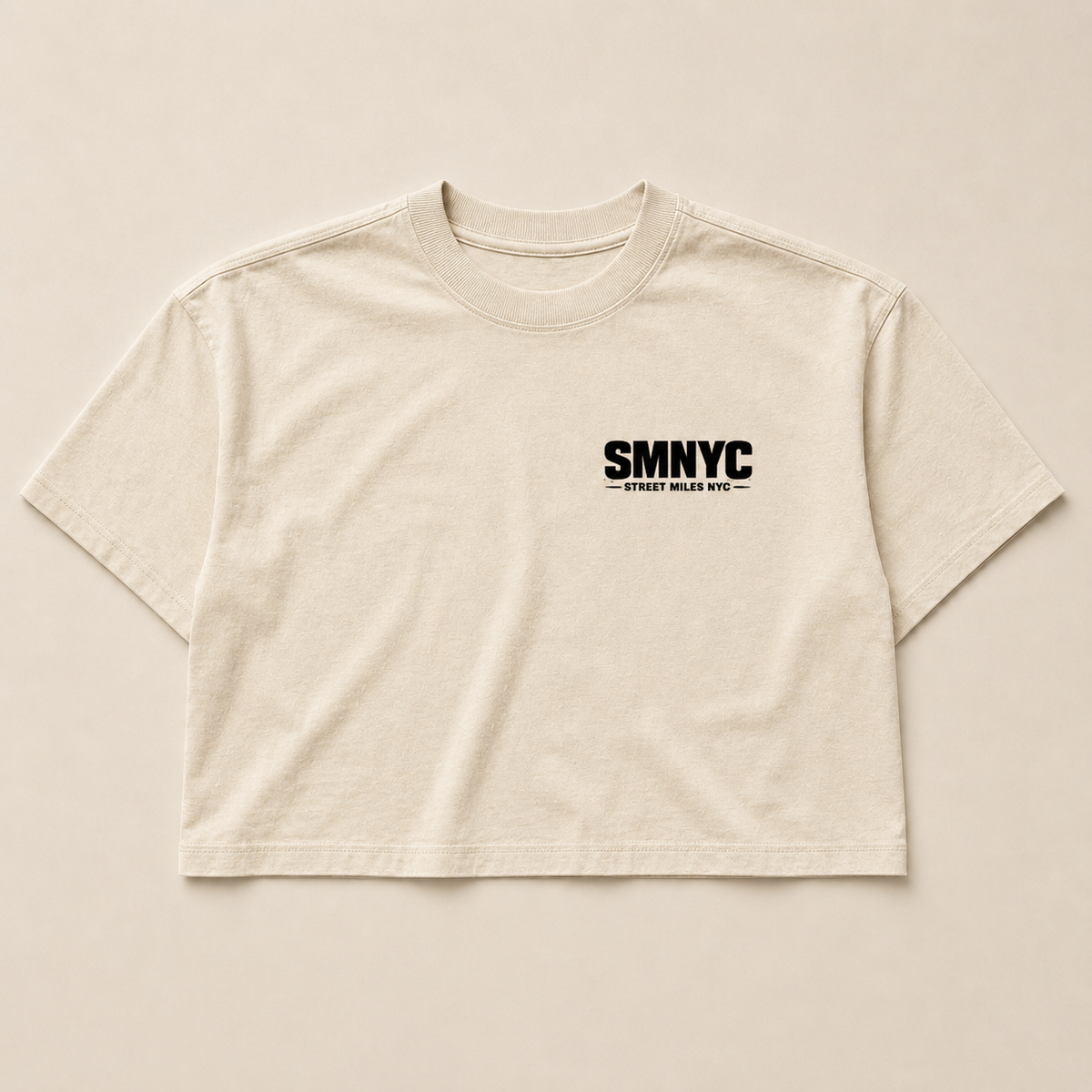 SMNYC FADED BONE Heavy Faded Crop Tee