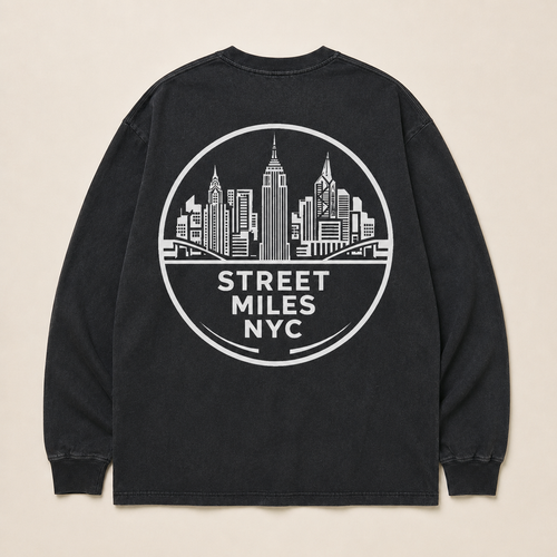 SMNYC FADED BLACK WOMEN'S Heavy Faded L/S Tee
