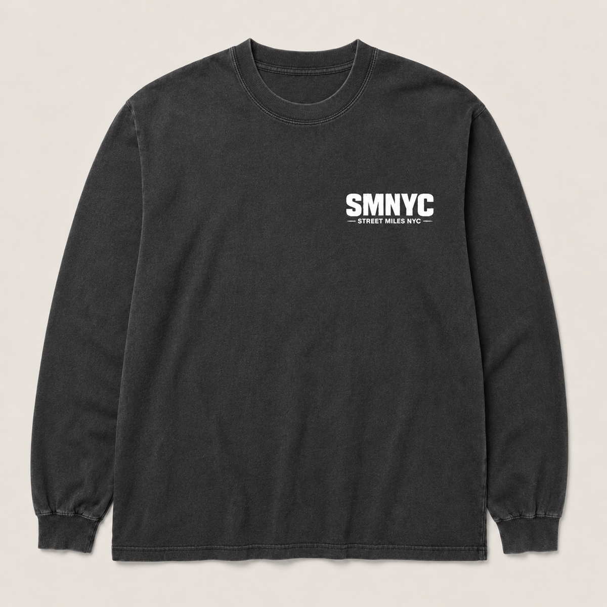 SMNYC FADED BLACK WOMEN'S Heavy Faded L/S Tee