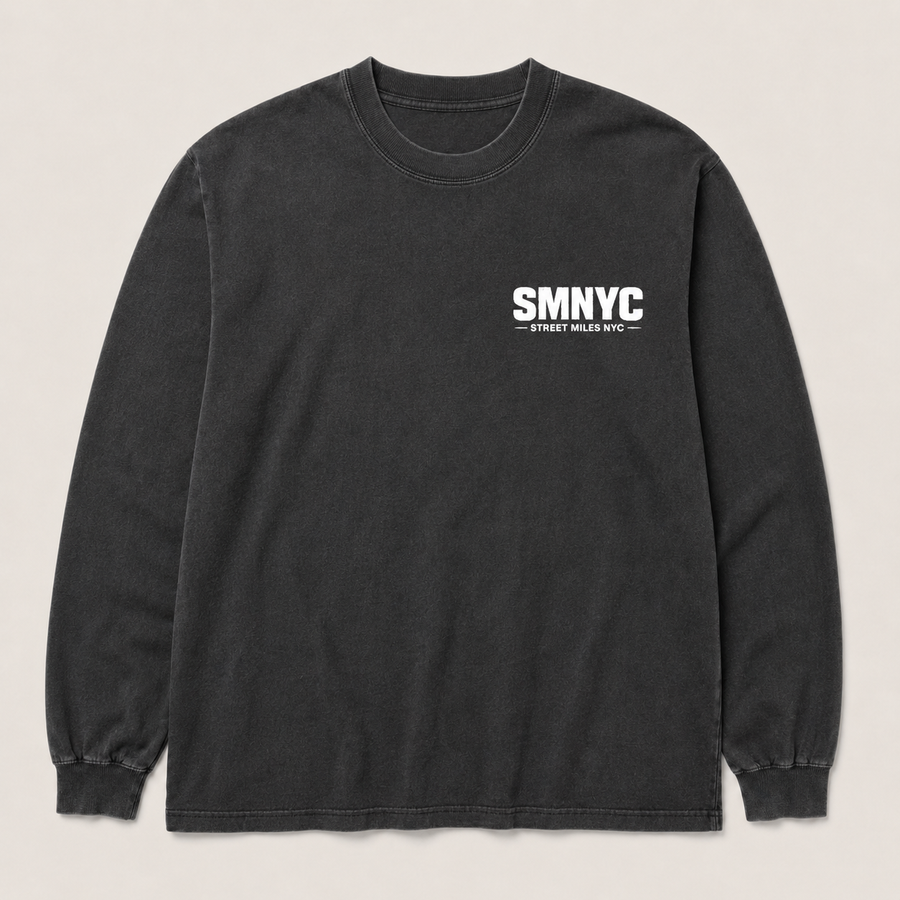 SMNYC FADED BLACK Womens Heavy Faded LS Tee