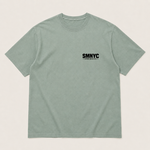 SMNYC FADED EUCALYPTUS Heavy Faded Tee