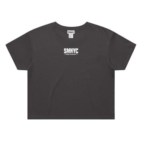 SMNYC WOMENS FADED BLACK Heavy Faded Crop Tee
