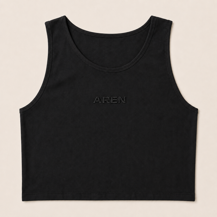 AREN BLACK TONAL WO'S CROP TANK