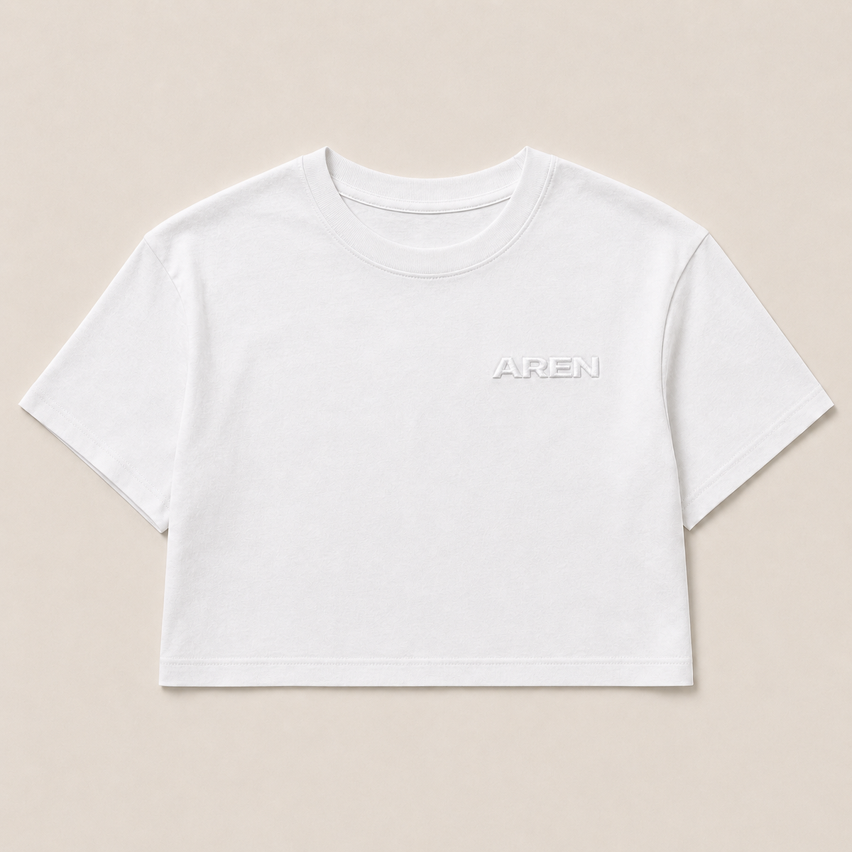 AREN WHITE Crop Tee