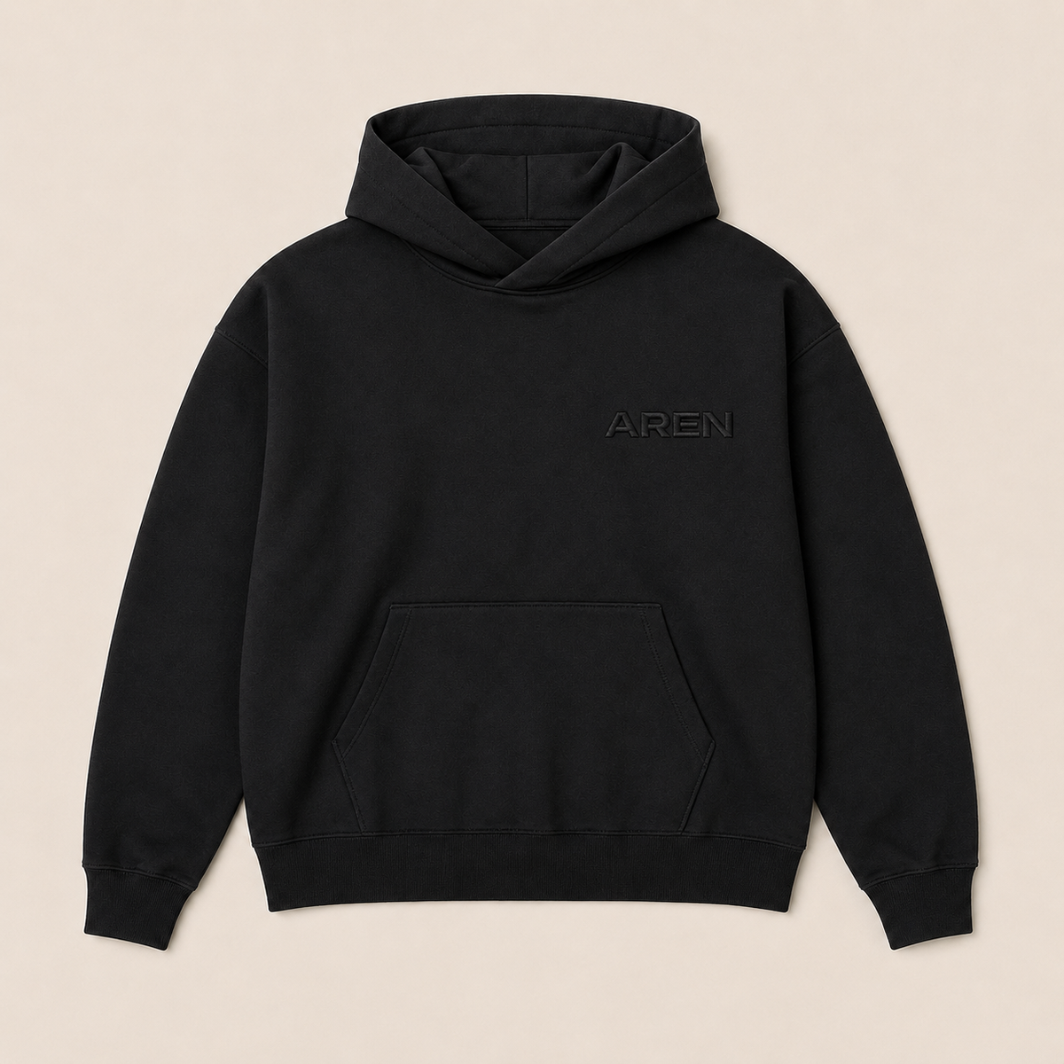 AREN BLACK Heavy Organic French Terry Hood